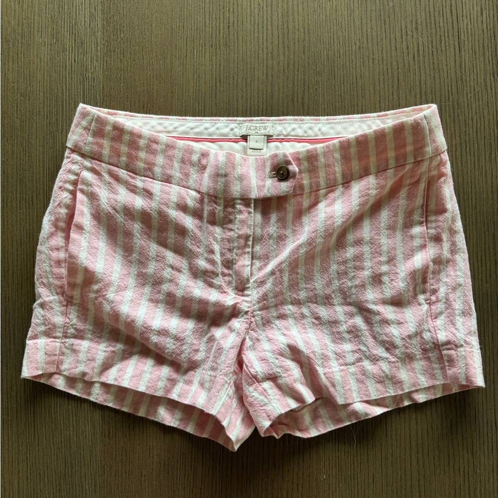 J. Crew Women's Pink and White Striped Shorts 💕